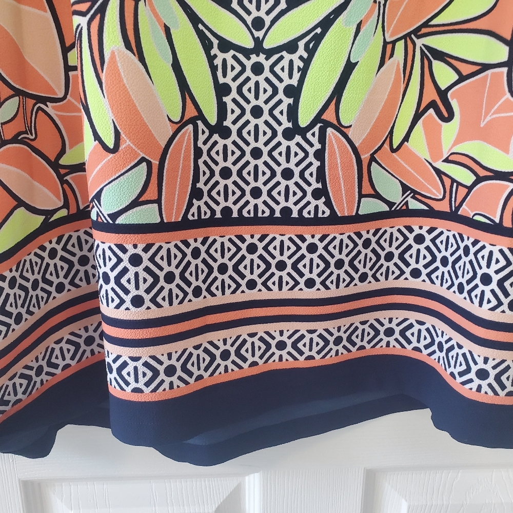 COPY - KAARI Blue Curvy Size 3X sleeveless tropical midi dress - Picture 6 of 8